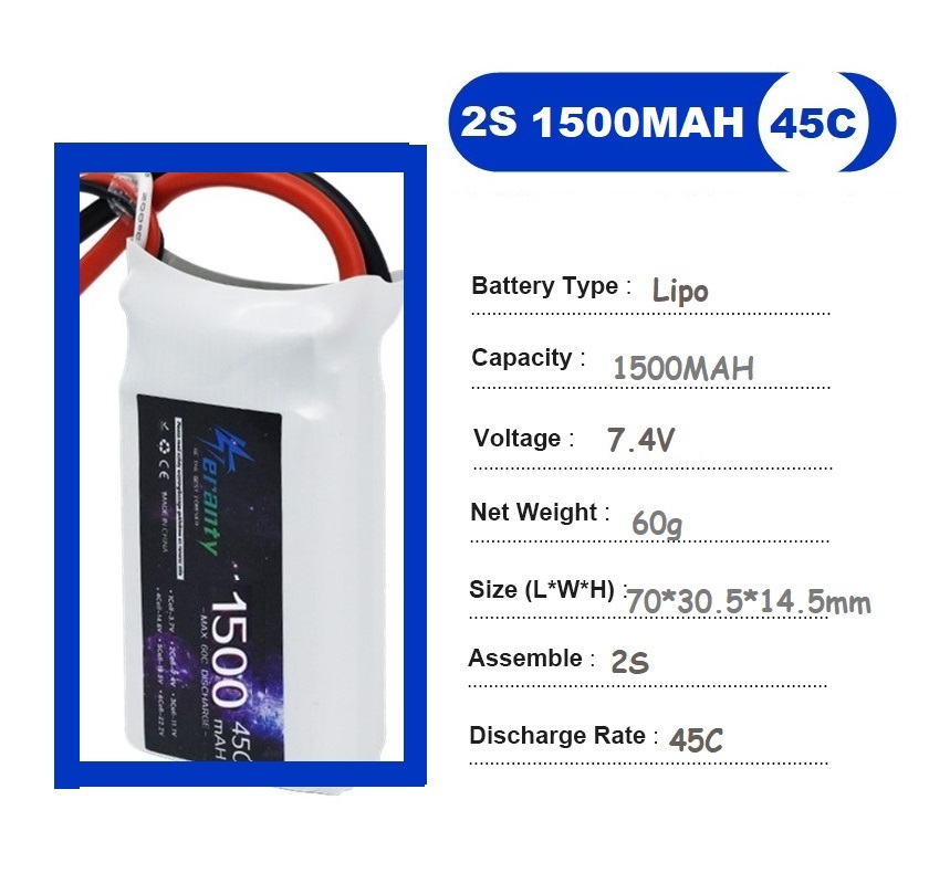 2PCS 7.4V Lipo 2S Battery 1500 - огляд і ціна Rc Hobby Grade Car
