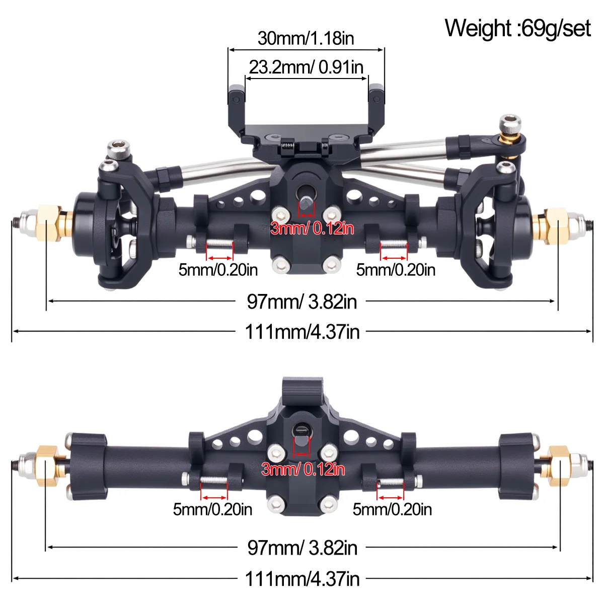 Plastic SCX24 Front Rear Axle  - огляд і ціна Rc Hobby Room